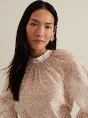 Phase Eight Natural Aila Animal Print Blouse - Image 4 of 6