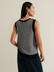 Phase Eight Black Zoe Tweed Knit Black Tank - Image 2 of 7