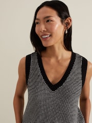 Phase Eight Black Zoe Tweed Knit Black Tank - Image 4 of 7