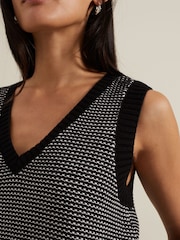 Phase Eight Black Zoe Tweed Knit Black Tank - Image 5 of 7