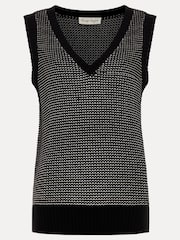 Phase Eight Black Zoe Tweed Knit Black Tank - Image 7 of 7