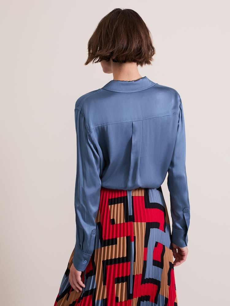 Phase Eight Blue Avianna Utility Shirt - Image 2 of 7
