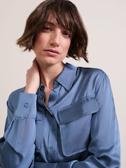 Phase Eight Blue Avianna Utility Shirt - Image 5 of 7