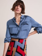 Phase Eight Blue Avianna Utility Shirt - Image 6 of 7