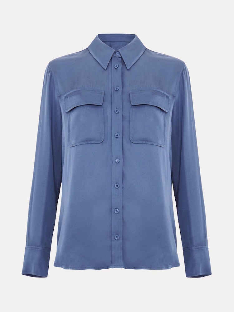 Phase Eight Blue Avianna Utility Shirt - Image 7 of 7