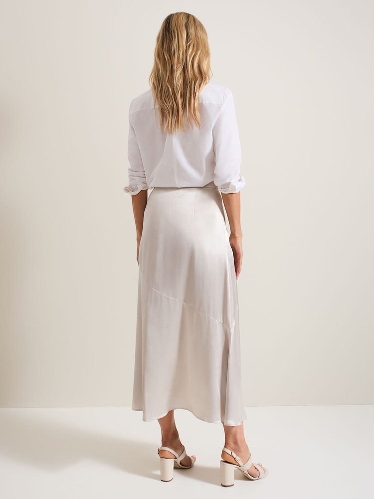 Phase Eight Metallic Ophelia Satin Midi Skirt - Image 2 of 7