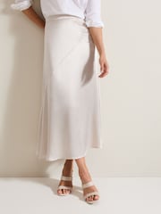 Phase Eight Metallic Ophelia Satin Midi Skirt - Image 3 of 7