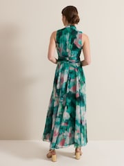 Phase Eight Green Petite Lucinda Chiffon Print Maxi Dress - Image 2 of 8