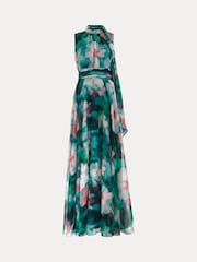 Phase Eight Green Petite Lucinda Chiffon Print Maxi Dress - Image 8 of 8