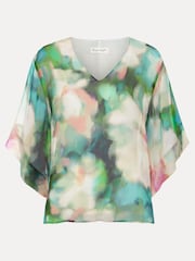 Phase Eight Black Ava Blurred Floral Silk Blouse - Image 8 of 8