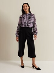 Phase Eight Purple Aretta Floral Print Blouse - Image 3 of 7