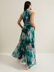 Phase Eight Green Lucinda Chiffon Print Maxi Dress - Image 2 of 7