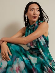 Phase Eight Green Lucinda Chiffon Print Maxi Dress - Image 6 of 7
