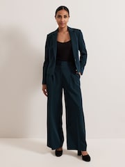 Phase Eight Green Petite Arabella Pleat Wide Leg Trousers - Image 1 of 7