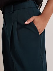 Phase Eight Green Petite Arabella Pleat Wide Leg Trousers - Image 5 of 7