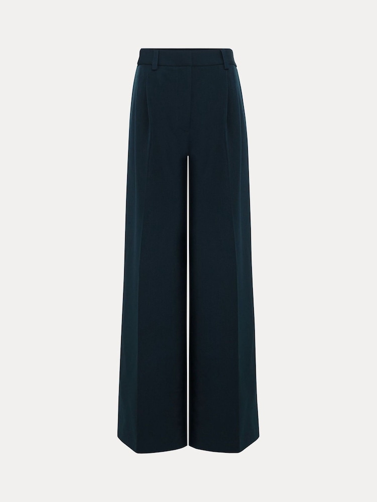 Phase Eight Green Petite Arabella Pleat Wide Leg Trousers - Image 7 of 7