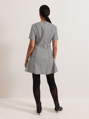Phase Eight Black Petite Viola Houndstooth Mini Dress - Image 2 of 8