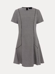 Phase Eight Black Petite Viola Houndstooth Mini Dress - Image 8 of 8