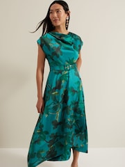 Phase Eight Green Sabrianna Print Midi Dress - Image 4 of 8
