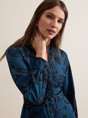Phase Eight Blue Petite Shakira Floral Midaxi Dress - Image 5 of 8