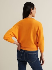 Phase Eight Orange Gina V-Neck Batwing Jumper - Image 2 of 7