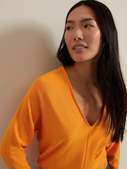 Phase Eight Orange Gina V-Neck Batwing Jumper - Image 5 of 7