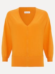 Phase Eight Orange Gina V-Neck Batwing Jumper - Image 7 of 7