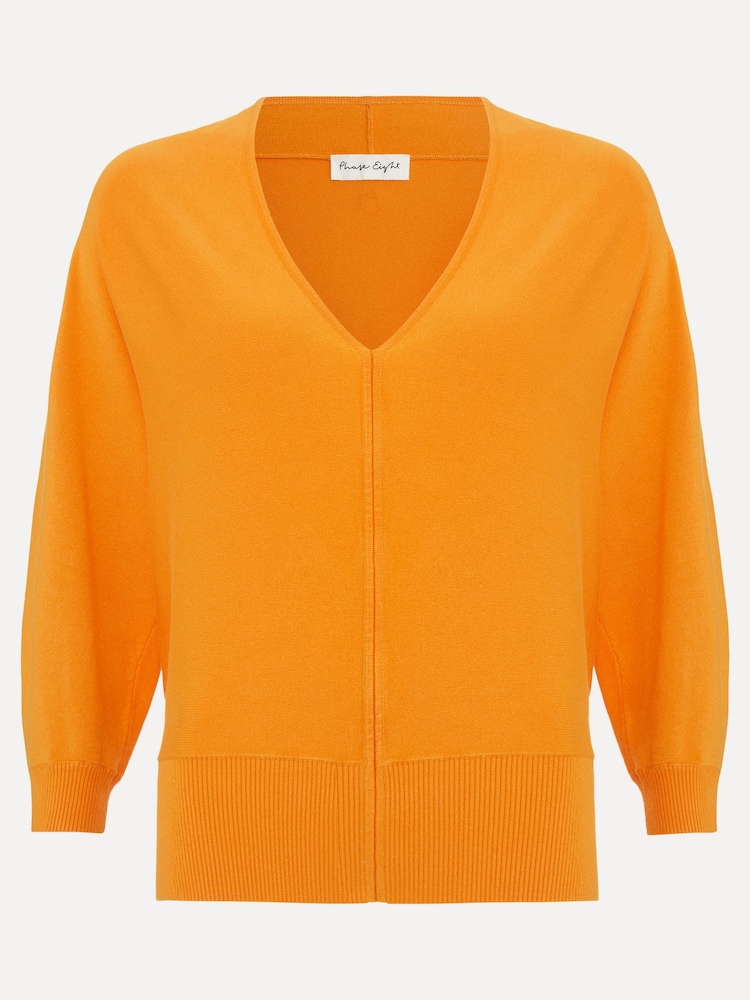 Phase Eight Orange Gina V-Neck Batwing Jumper - Image 7 of 7