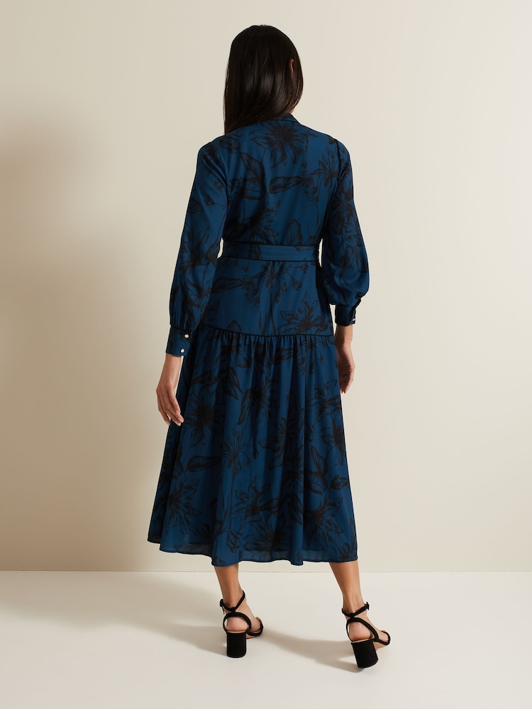 Phase Eight Blue Shakira Floral Midaxi Dress - Image 2 of 7