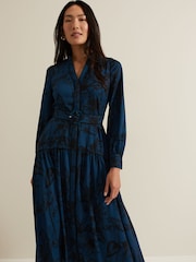 Phase Eight Blue Shakira Floral Midaxi Dress - Image 3 of 7