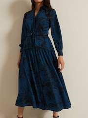 Phase Eight Blue Shakira Floral Midaxi Dress - Image 5 of 7
