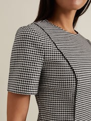 Phase Eight Black Viola Houndstooth Mini Dress - Image 5 of 7