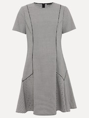 Phase Eight Black Viola Houndstooth Mini Dress - Image 7 of 7