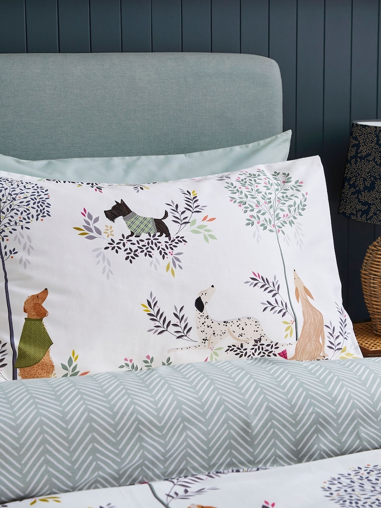 Sara Miller 100% Cotton Dapper Dogs Pussilakana ja tyynyliinasetti - Kuva 2 / 6
