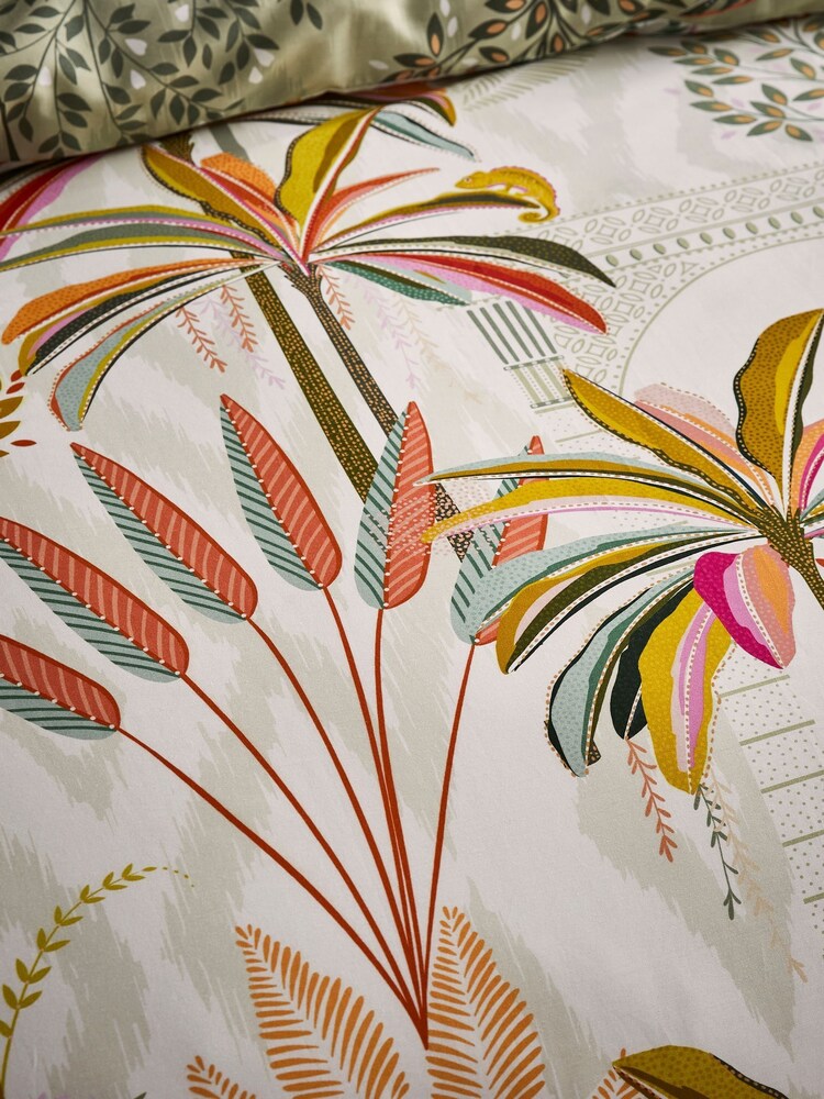 Sara Miller 100% Cotton Palm Garden Pussilakana ja tyynyliinasetti - Kuva 2 / 5