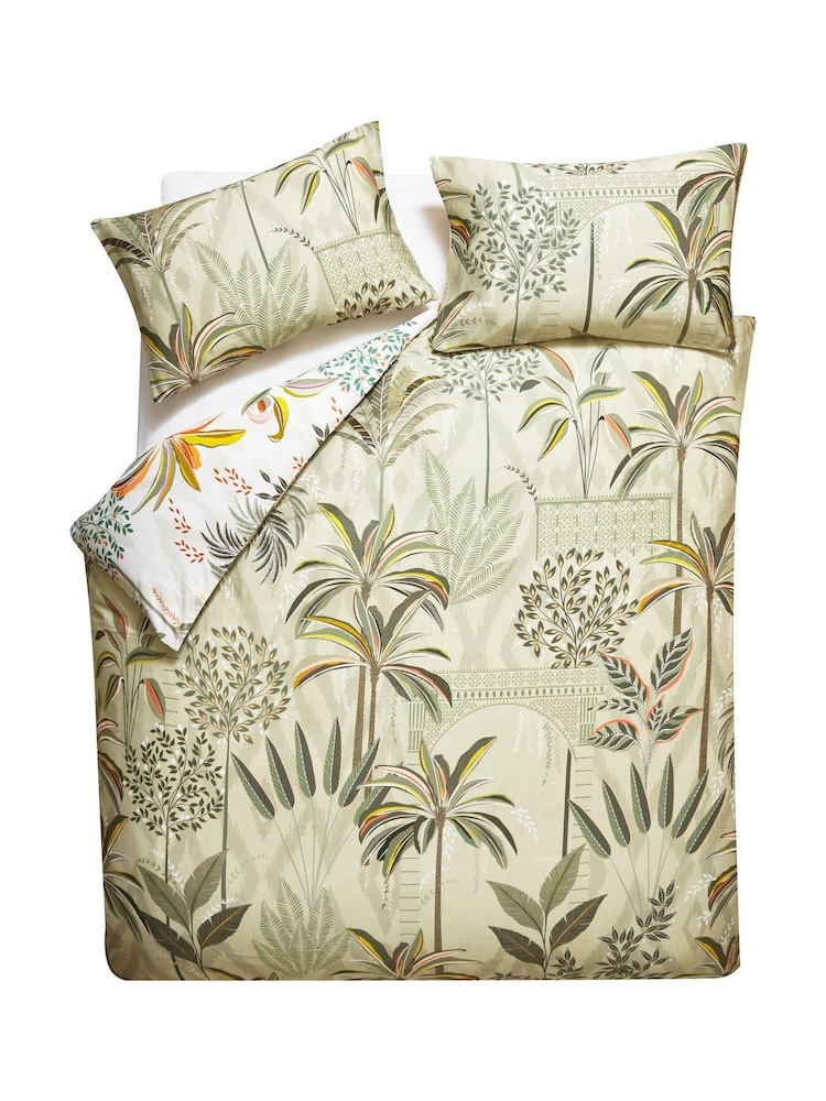 Sara Miller 100% Cotton Palm Garden Pussilakana ja tyynyliinasetti - Kuva 5 / 5