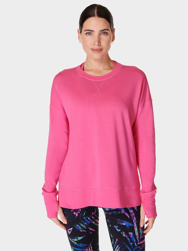 Sweaty Betty Pink After Class Longline Sweatshirt - Image 1 of 7 Sweaty Betty Pink After Class Longline Sweatshirt - Image 1 of 7
