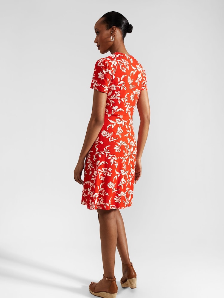 Hobbs Red Petite Lydia Dress - Image 2 of 4 Hobbs Red Petite Lydia Dress - Image 2 of 4