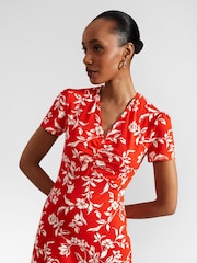 Hobbs Red Petite Lydia Dress - Image 3 of 4