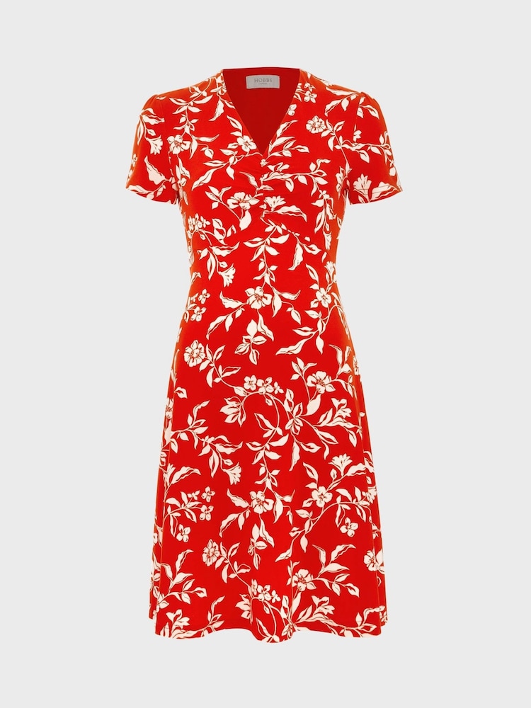 Hobbs Red Petite Lydia Dress - Image 4 of 4 Hobbs Red Petite Lydia Dress - Image 4 of 4