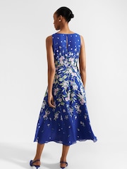 Hobbs Blue Floral Petite Petite Carly Dress - Image 2 of 4