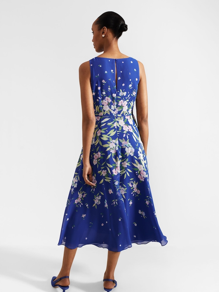 Hobbs Blue Floral Petite Petite Carly Dress - Image 2 of 4