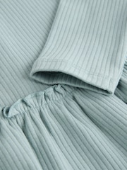 Blue/Pink Baby Long Sleeve Ribbed 100% Cotton Tops 4 Pack - Image 11 of 11