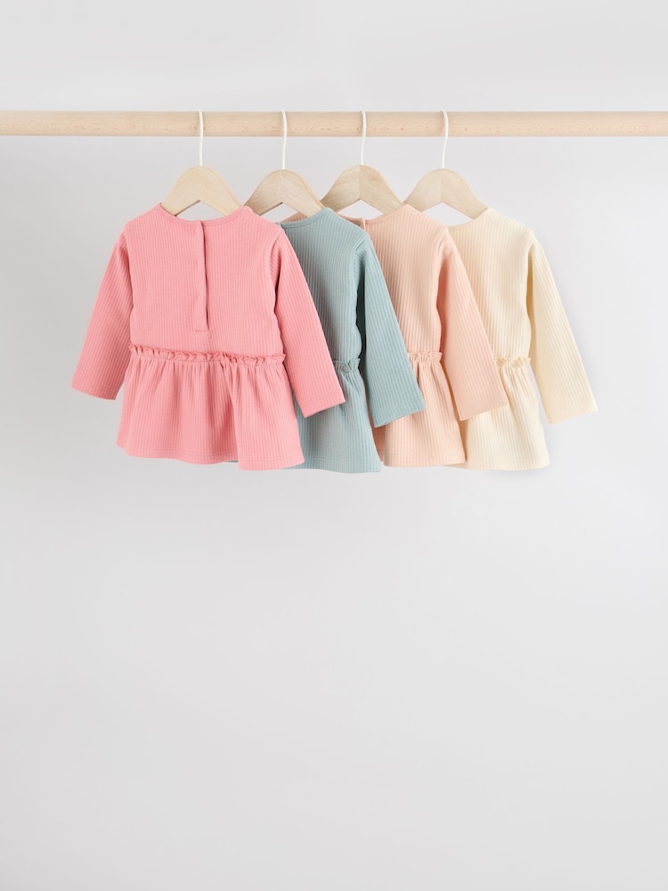 Blau und Pink - Baby Langarm-Oberteil aus 100 % geripptem Baumwollmaterial im 4er-Pack - Bild 2 von 11 Blau und Pink - Baby Langarm-Oberteil aus 100 % geripptem Baumwollmaterial im 4er-Pack - Bild 2 von 11