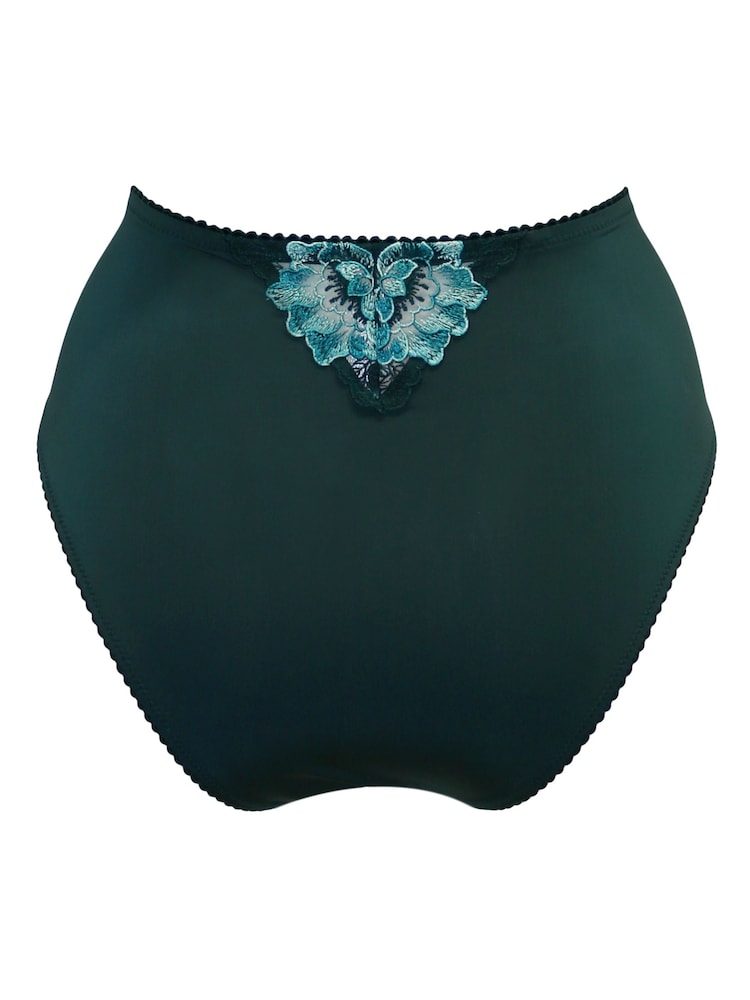 Pour Moi Green Sofia Lace Embroidered Deep Knickers - Image 4 of 4