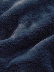 Blue Faux Fur Half Zip Top - Image 9 of 9