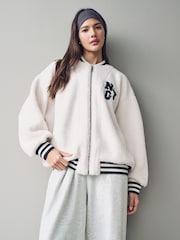 Ecru Varsity Lounge Jacket - Image 1 of 11