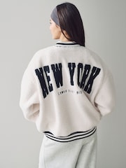 Ecru Varsity Lounge Jacket - Image 3 of 11