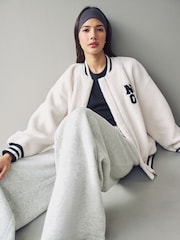Ecru Varsity Lounge Jacket - Image 4 of 11