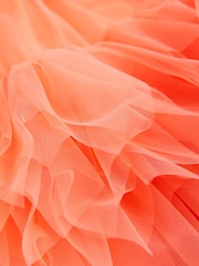 Bright Orange Mesh Party Dress (3-16yrs) - Image 9 of 9